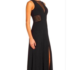 Morgan & Co Formal/ Prom Gown Slimming With‎ Mesh Cutout Sz 1/2